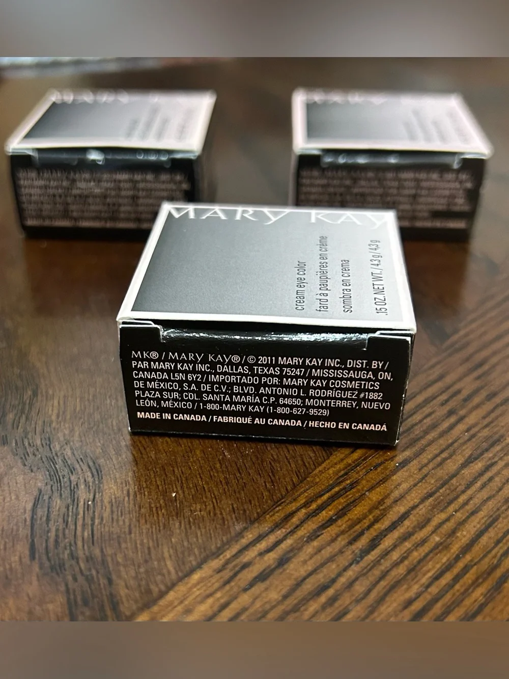 3 Piece Mary Kay Cream Eye Color Boxed Apricot Twist Coastal Blue Meadow Grass.